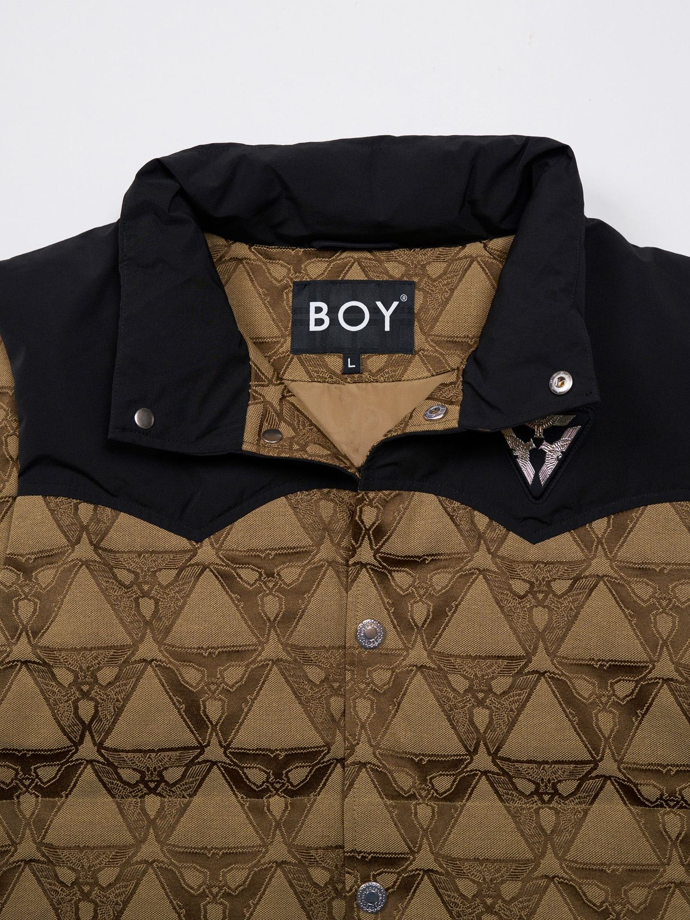 EAGLE "TRIANGLE" JACQUARD DOWN VEST / ダウンベスト / カーキ