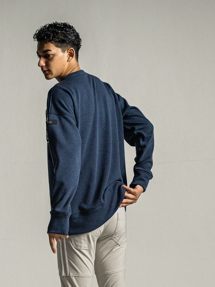 RC chenille velours fleece drop trainer  / ルーズトレーナー / ネイビー