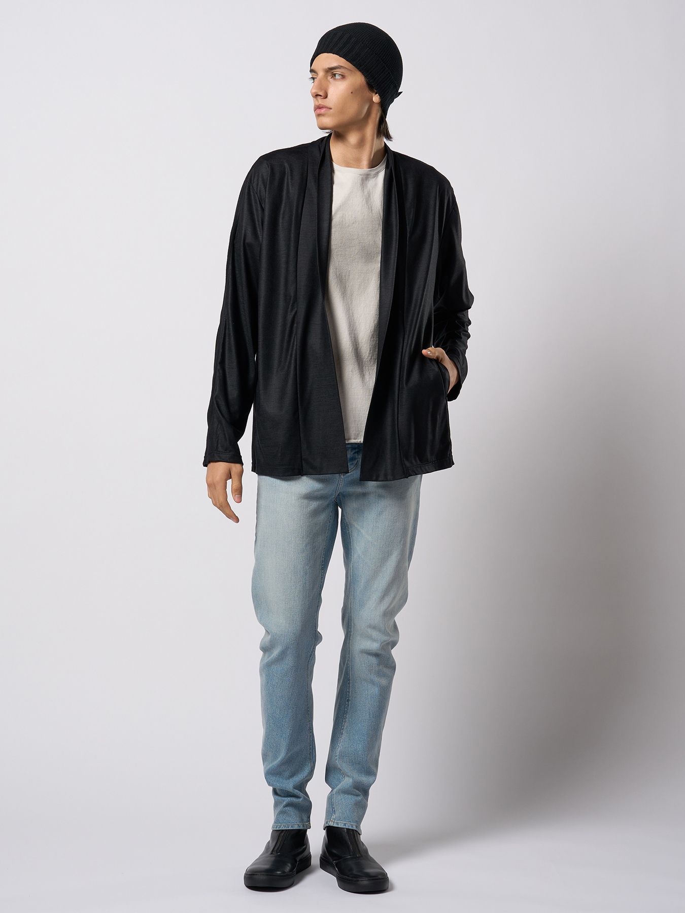 【予約品 9月23日(火) 締切】ex.comfy wool cardigan / エクスコンフィーウール カーディガン / ブラック