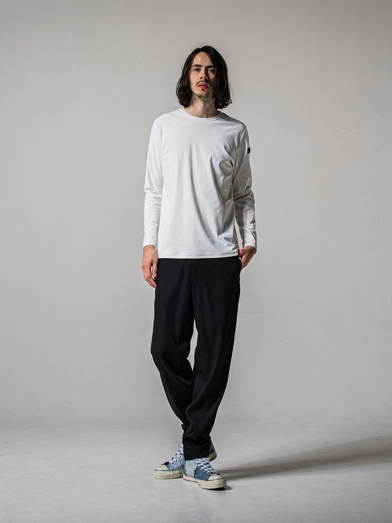 【予約品 11月16日(日) 締切】NYLON LONGSLEEVE TEE / ナイロン ロングスリーブTシャツ / ホワイト