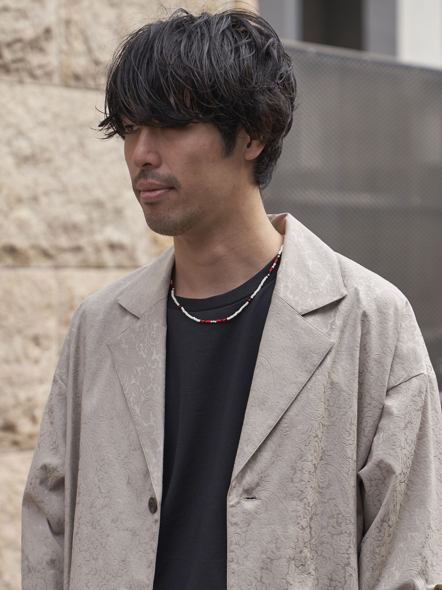 《予約品》 SILVER BEADS MIX NECKLAC / ネックレス / レッド 【Iroquois.SENTI】