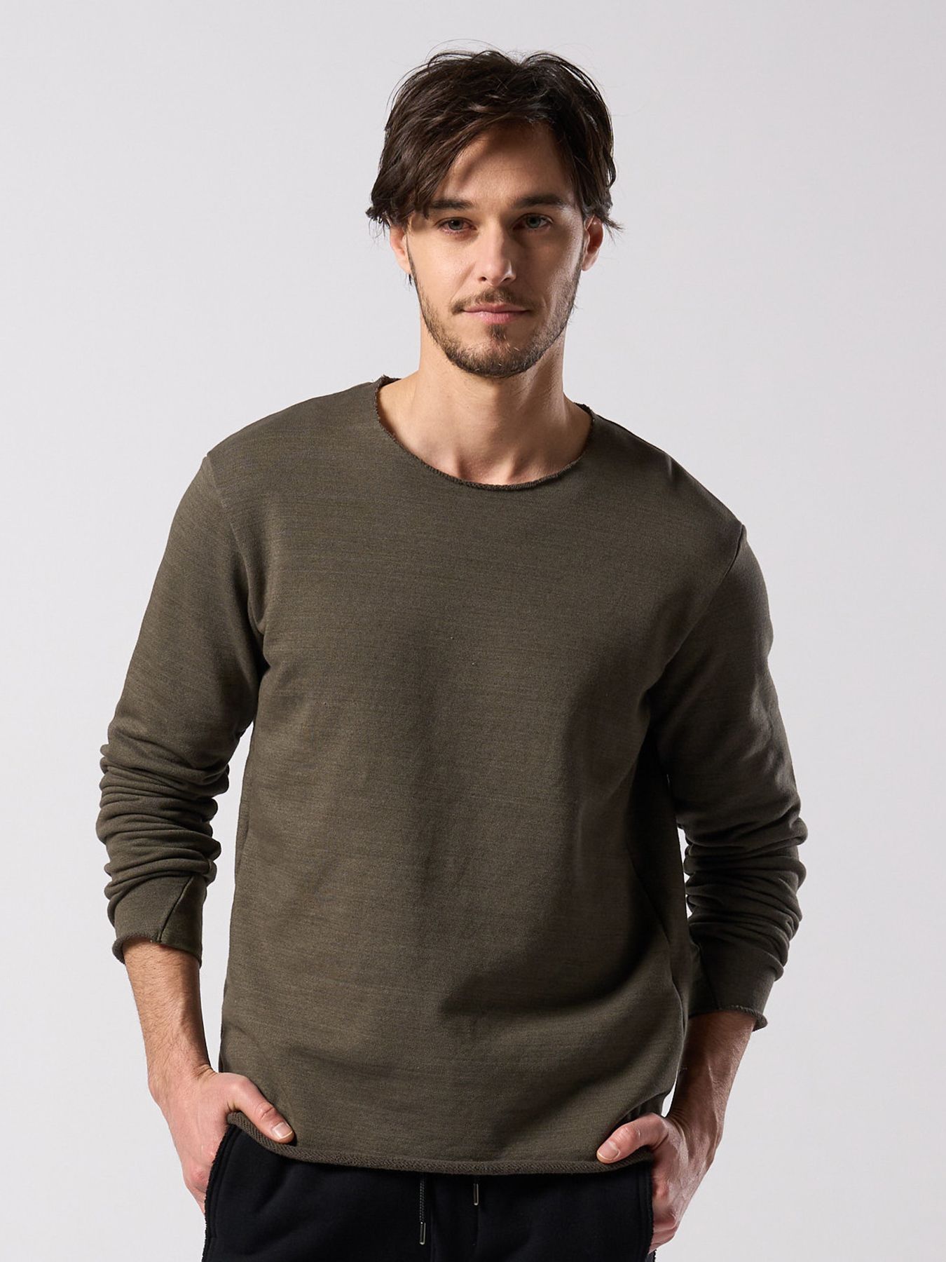 【予約品 4月19日(日) 18時締切】cut-off light sweatshirt / カットオフ ライト スウェットシャツ / カーキ