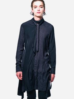 StoalFlareShirt / パイソン柄コンビブラック 【kiryuyrik】