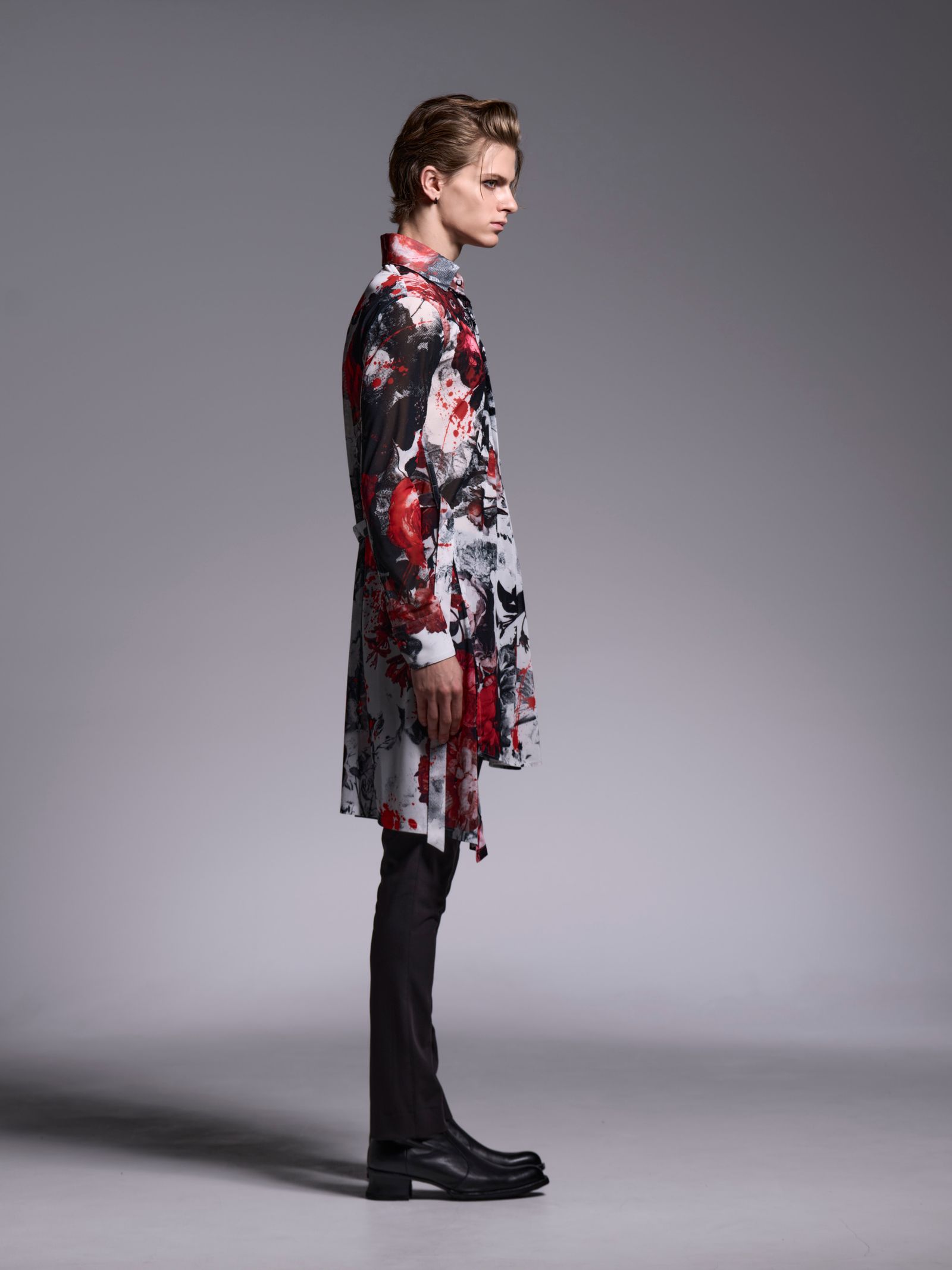 【予約品 1月4日(日) 締切】Flare Shirt / フレアシャツ / ホワイトフローラ