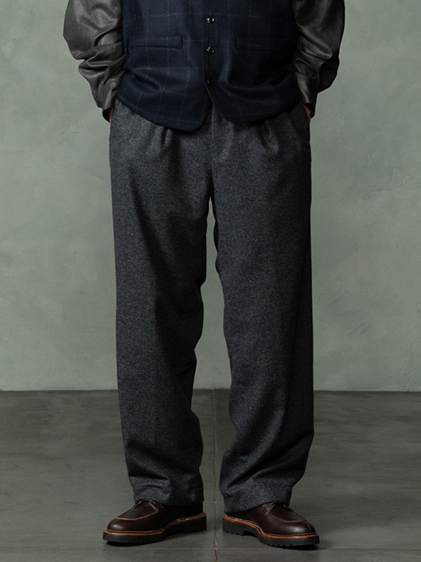 【予約品 7月5日(日) 締切】WOOLBASTE TROUSERS / ウールトラウザーズ / 杢チャコール