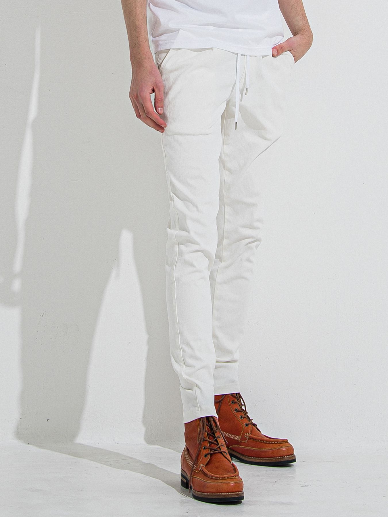 DENIM JERSEY CHRIS EASY TUCK PT / デニムジャージクリスイージータックパンツ / ホワイト