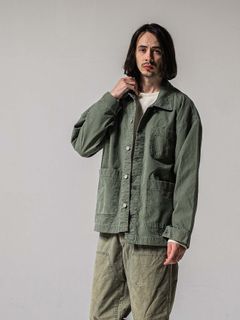 【予約品 11月16日(日) 締切】RC COVER ALL / ミリタリーキャンバス カーバーオールジャケット / ダークカーキ