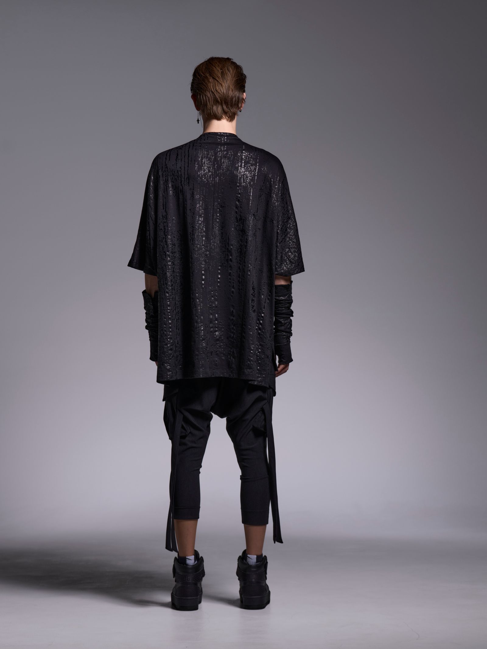 【予約品 1月4日(日) 締切】Dolman Single Frill-T / ドルマンスリーブ シングルフリルTシャツ / ブラック