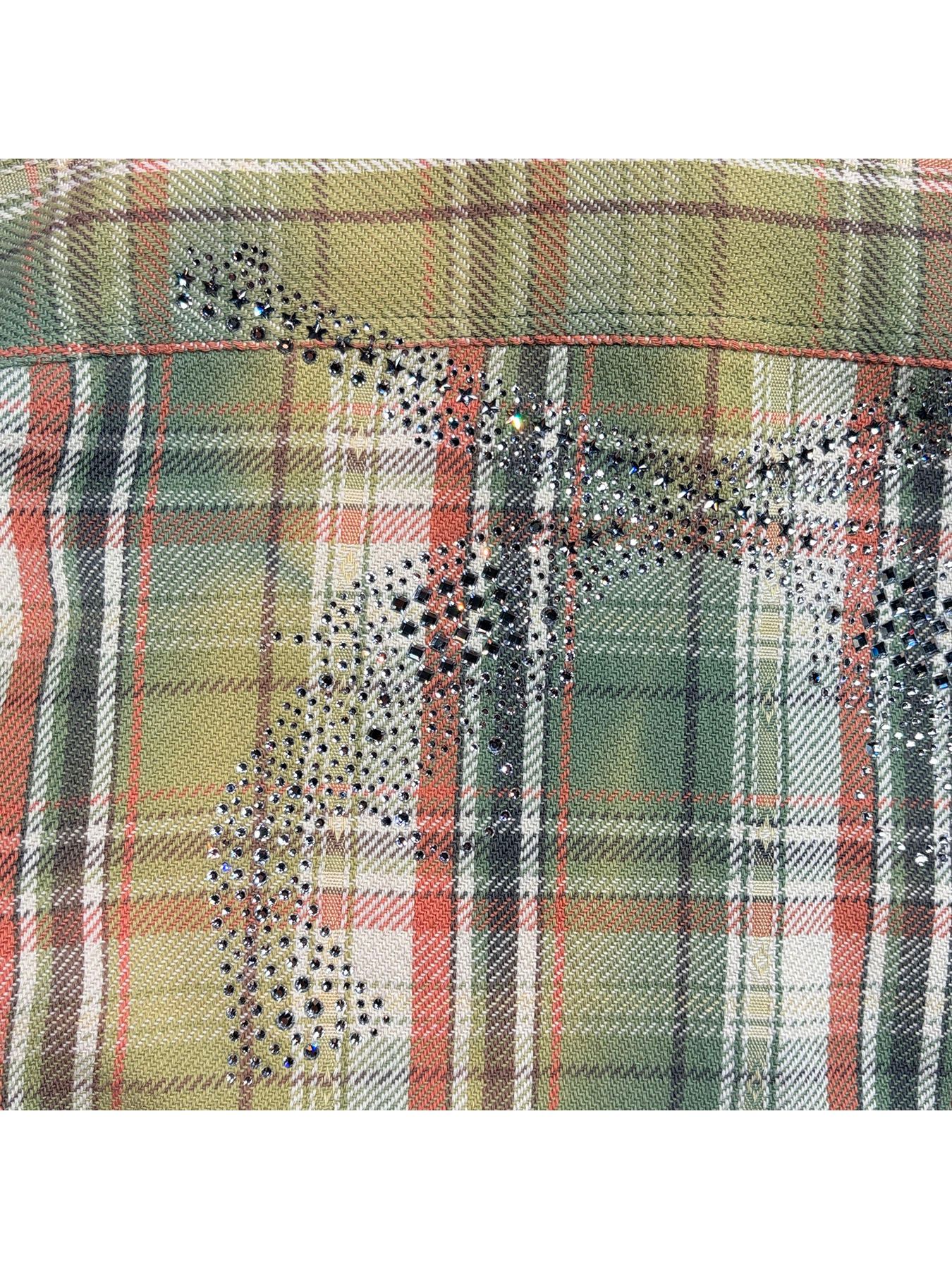 【予約品 3月9日(月) 18:00 締切】STUDS CHECK SH CRY / クリスタルクロスガン スタッズ チェックシャツ / レッド