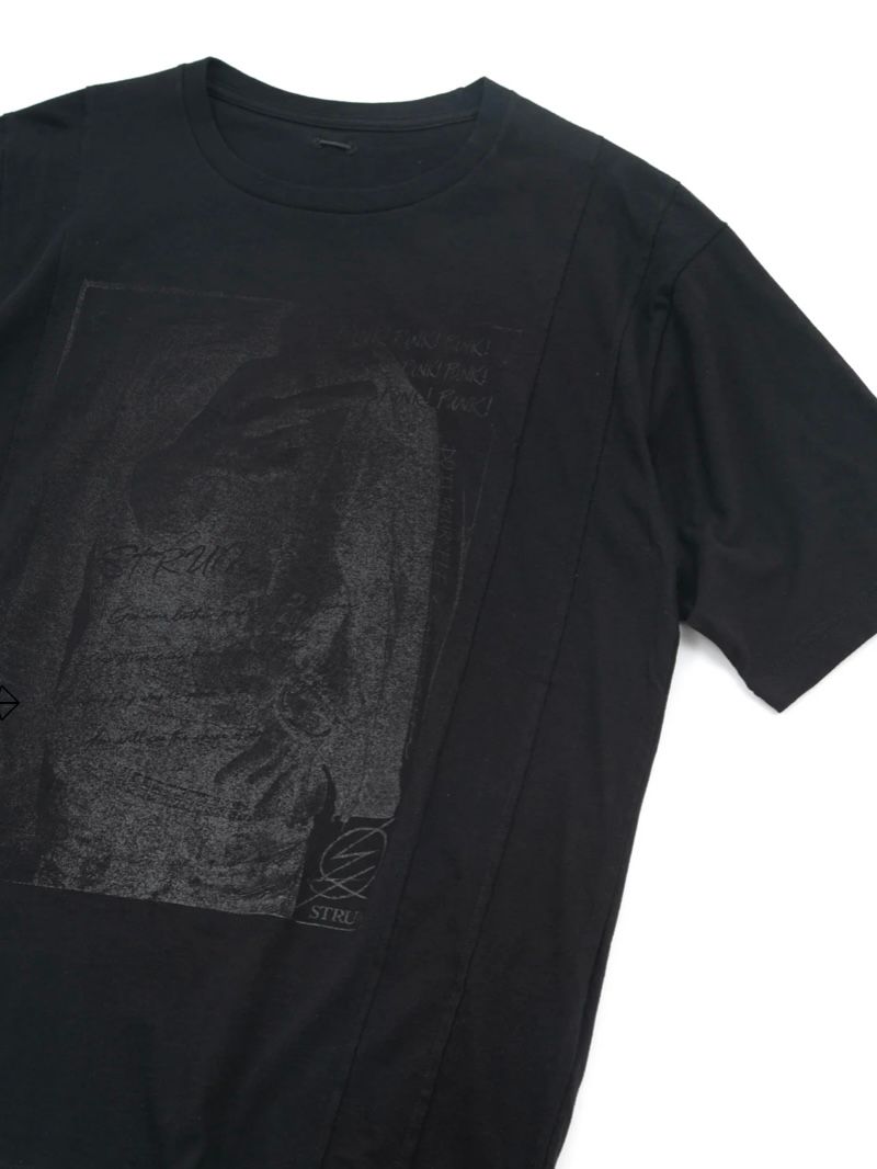 コラボ30/- ナチュラルソフト天竺『 FxxK THE WORLD』ワイド Tシャツ（オーバーサイズ） - BLACK