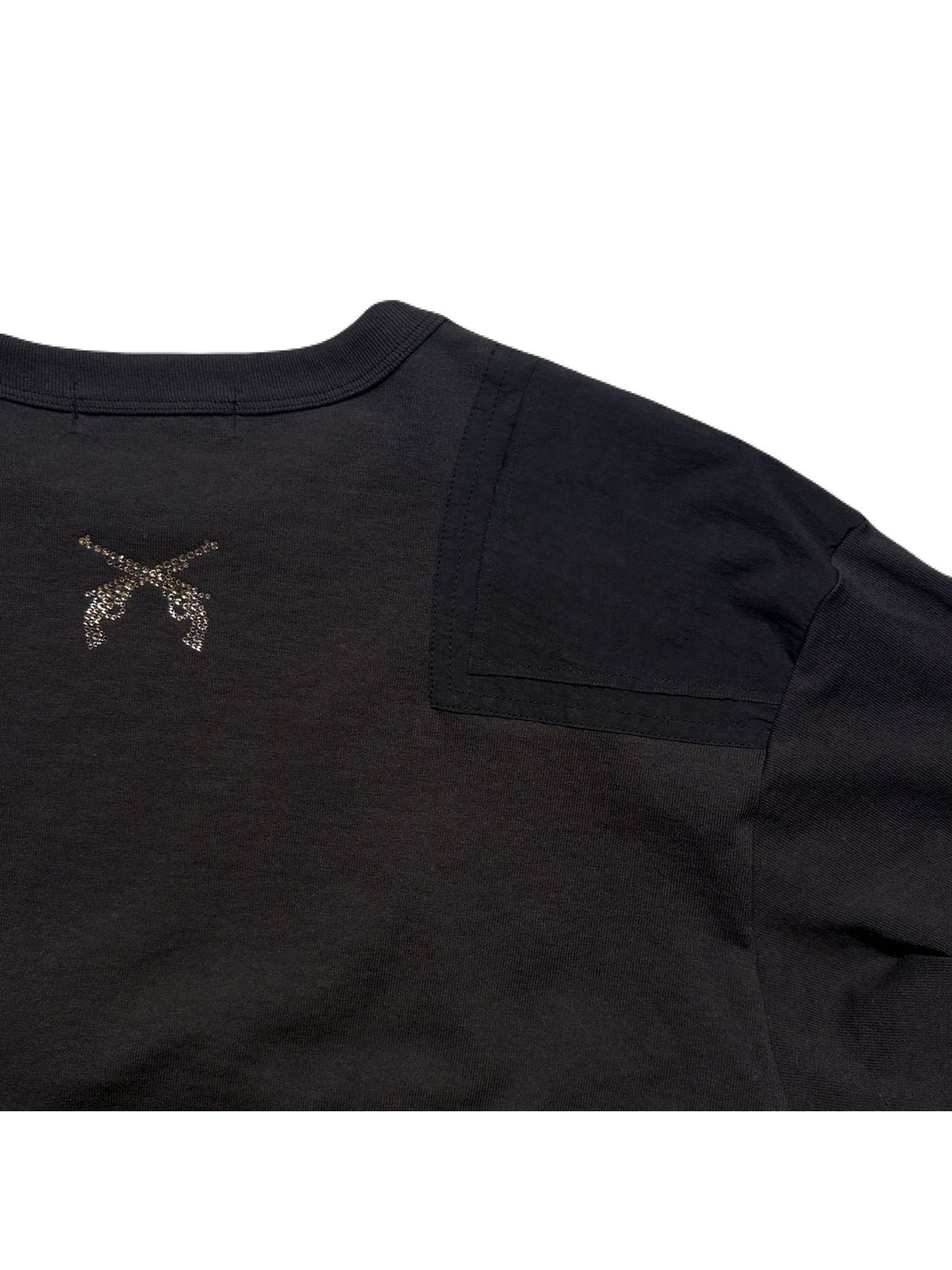 【予約品 3月9日(月) 18:00 締切】MILITARY L/S T CRY / クリスタルクロスガン ミリタリー ロンT / ブラック