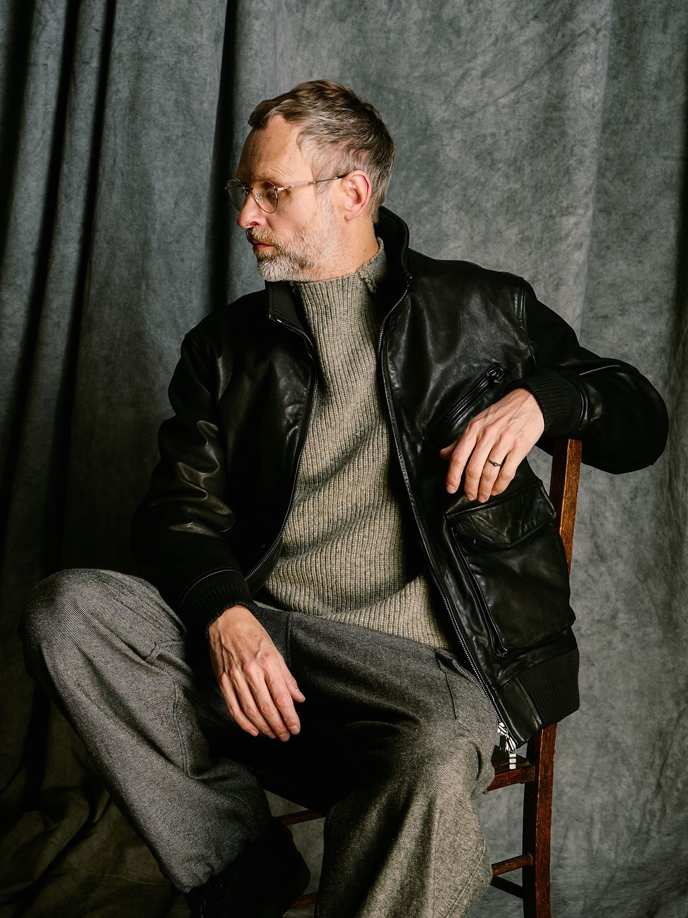 【予約品 4月19日(日) 18時締切】leather rib jersey type A-2 / A-2タイプ レザーリブジャージー / ブラック