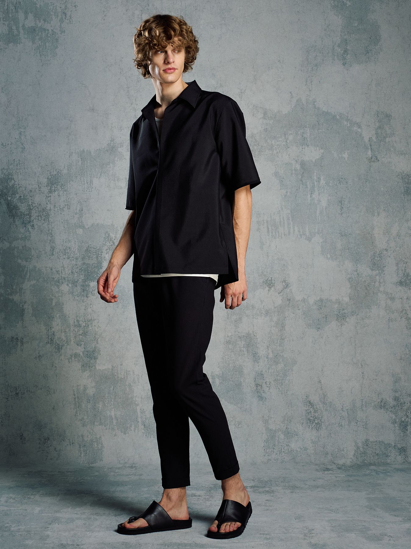 【予約品 1月25日(日) 締切】skipper shirt H/S / スキッパー ハーフスリーブシャツ / ブラック