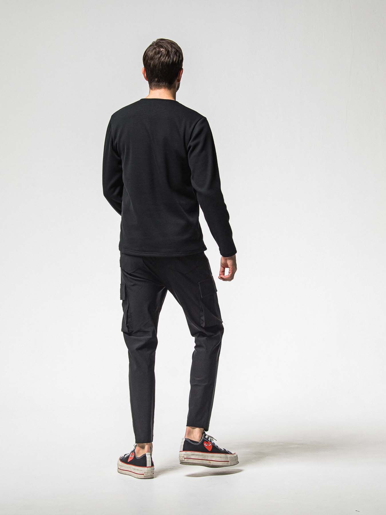 【予約品 8月31日(日) 締切】VELOURS FLEECE THERMAL HENRY / ベロアフリース サーマル ヘンリーネック / ブラック