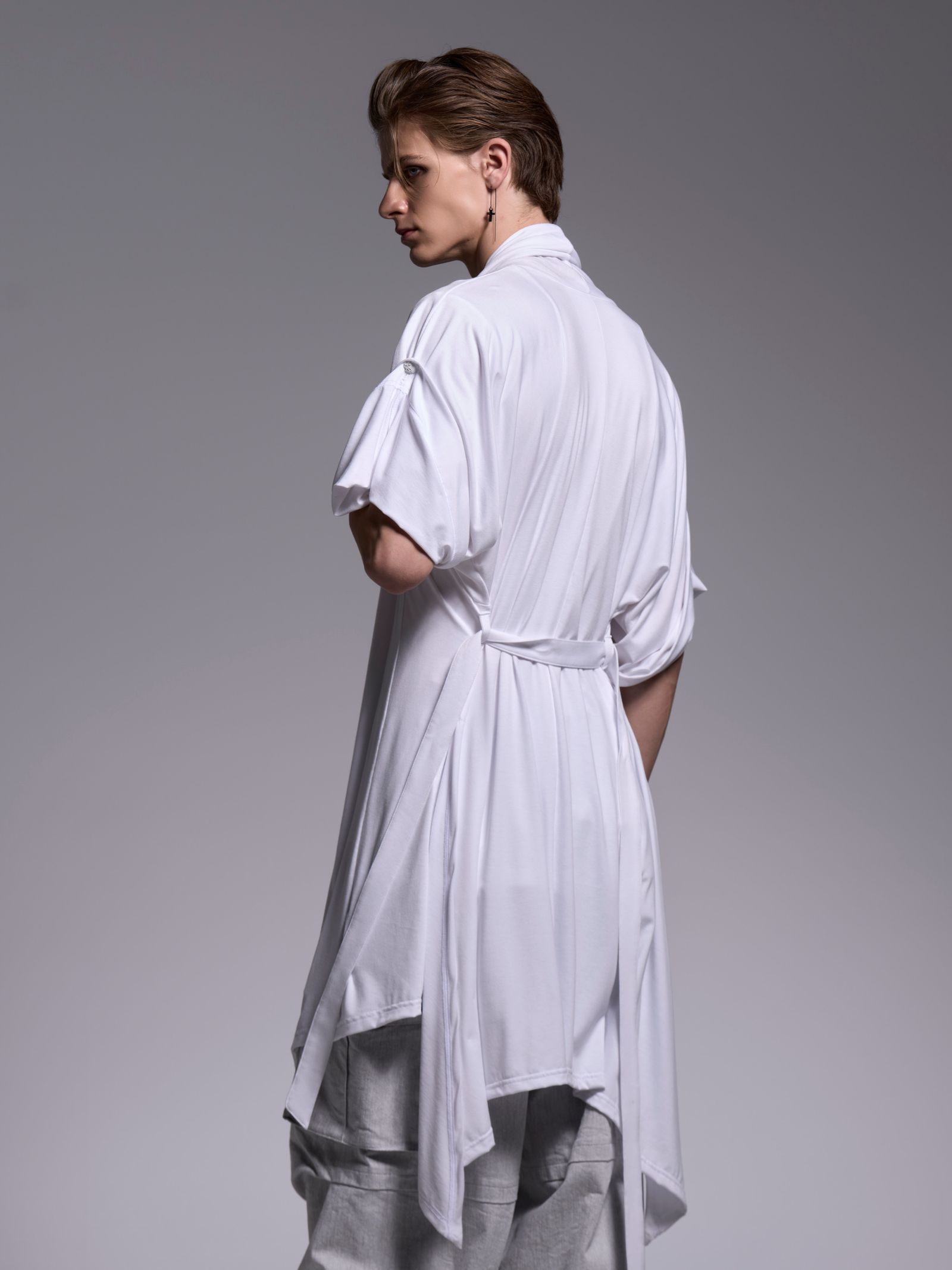 【予約品 1月4日(日) 締切】KIMONO-Sleeve Cardigan / 着物スリーブ カーディガン / ホワイト