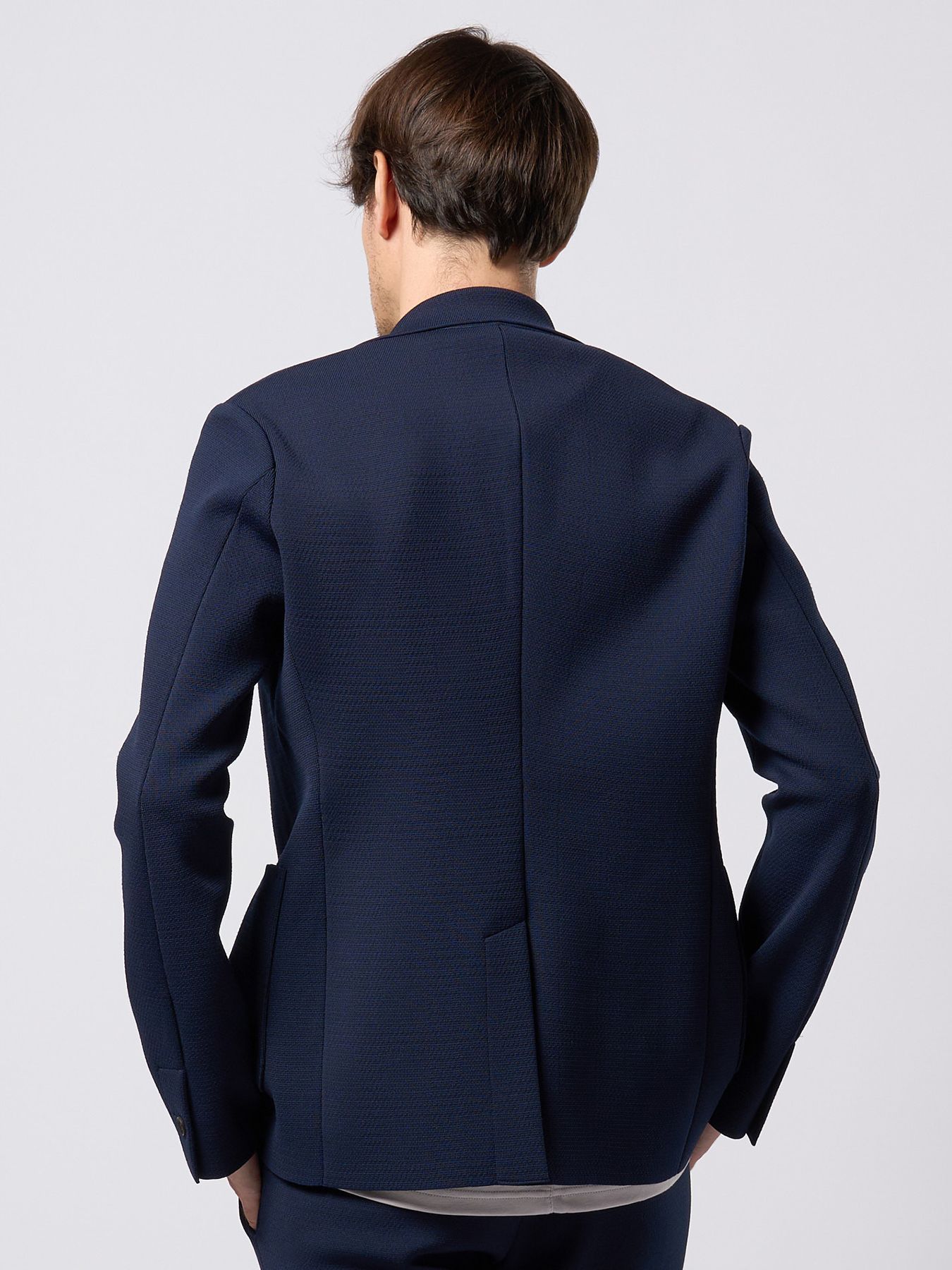 【予約品 9月23日(火) 締切】function knit jacket (jacquard check) / ファンクションニットジャケット (ジャガードチェック) / ネイビーチェック
