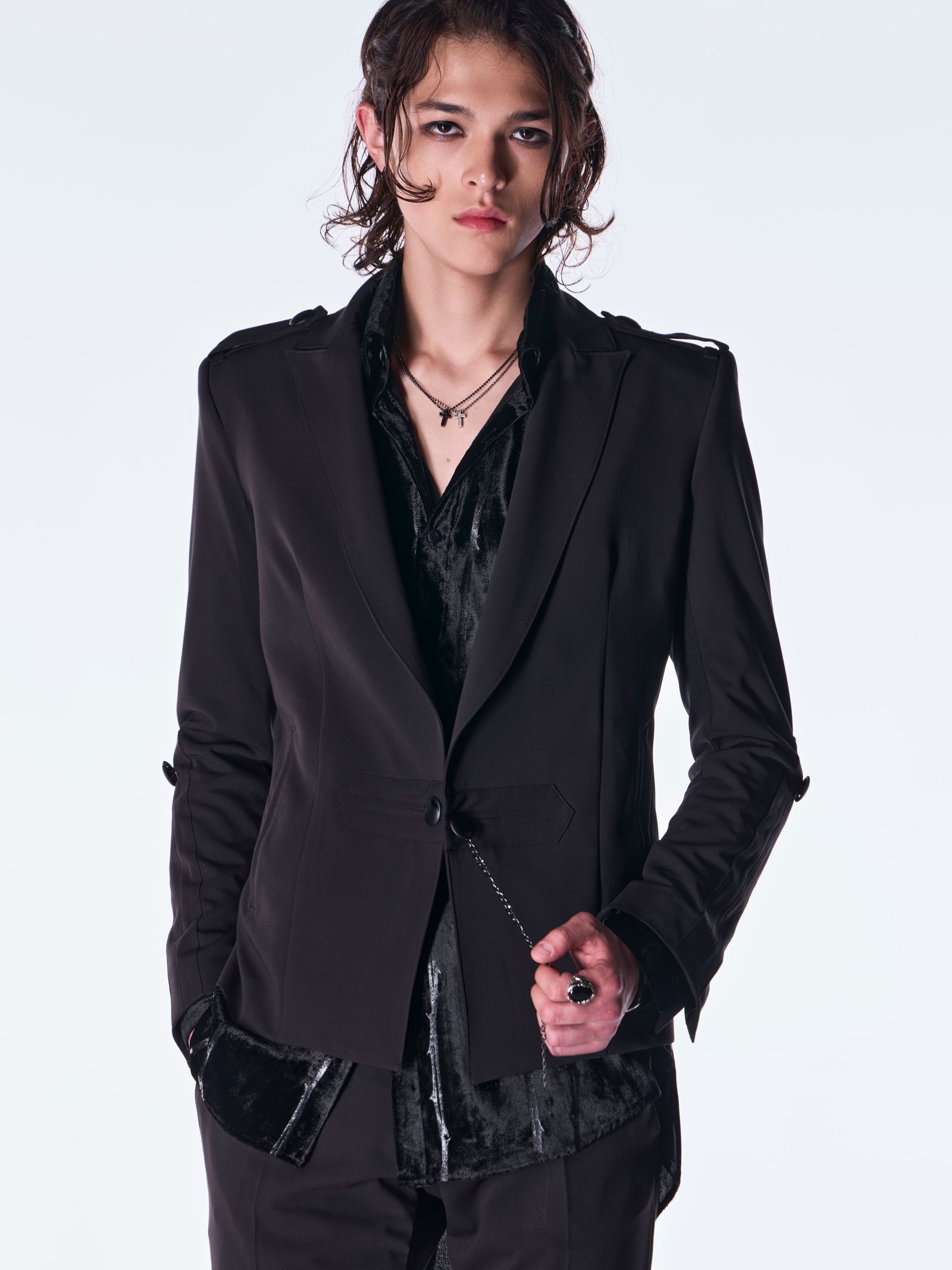 【予約品 6月29日(月) 締切】PE Gabardine Short Goth Jacket / ショート ゴスジャケット / ブラック