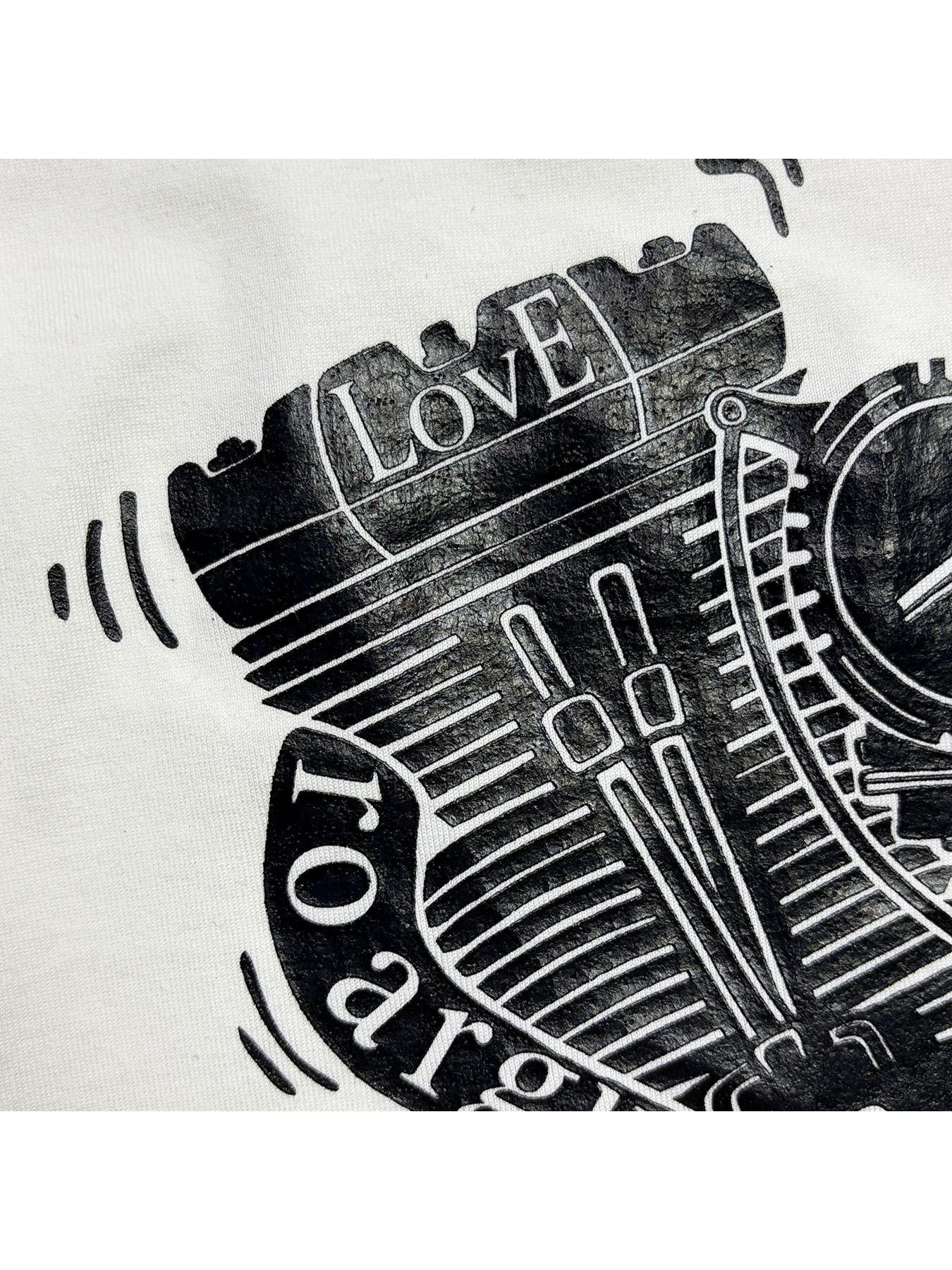 【予約品 3月9日(月) 18:00 締切】ORG/CO L/TEE ENGINE / エンジンプリント オーガニックコットン ロンT / ホワイト