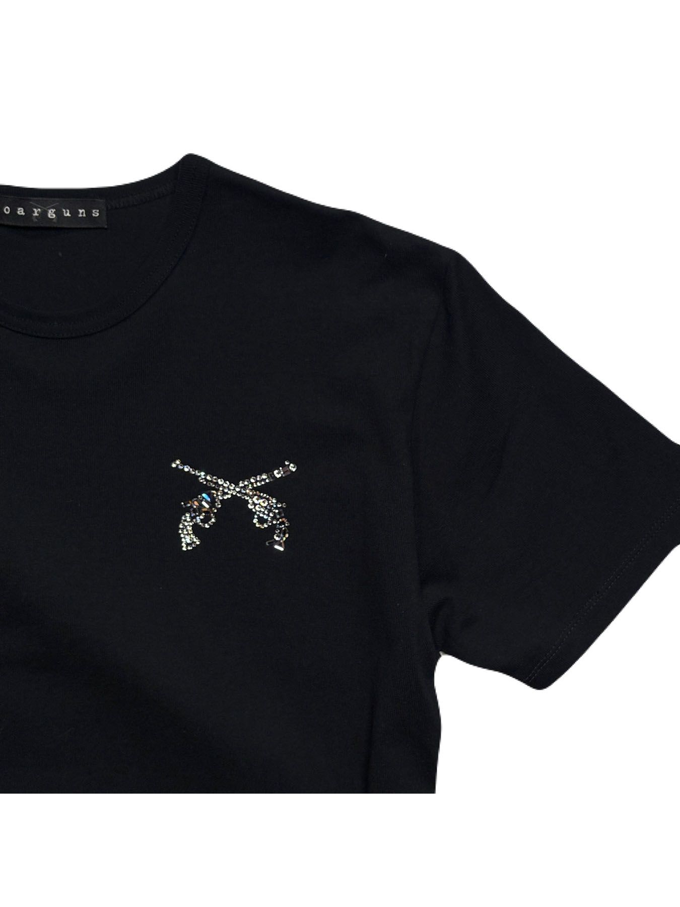 【予約品 3月9日(月) 18:00 締切】MOSAIC CROSSGUN T / クリスタル モザイク クロスガン Tシャツ / ブラック