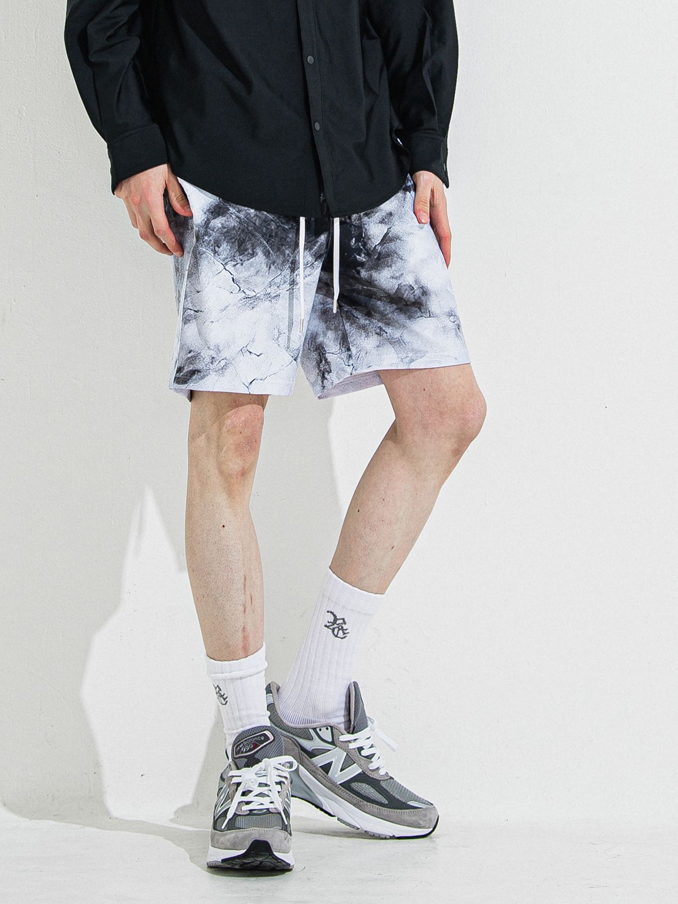 【予約品 】RASH SHORTS / ラッシュガード ショーツ / マーブルホワイト
