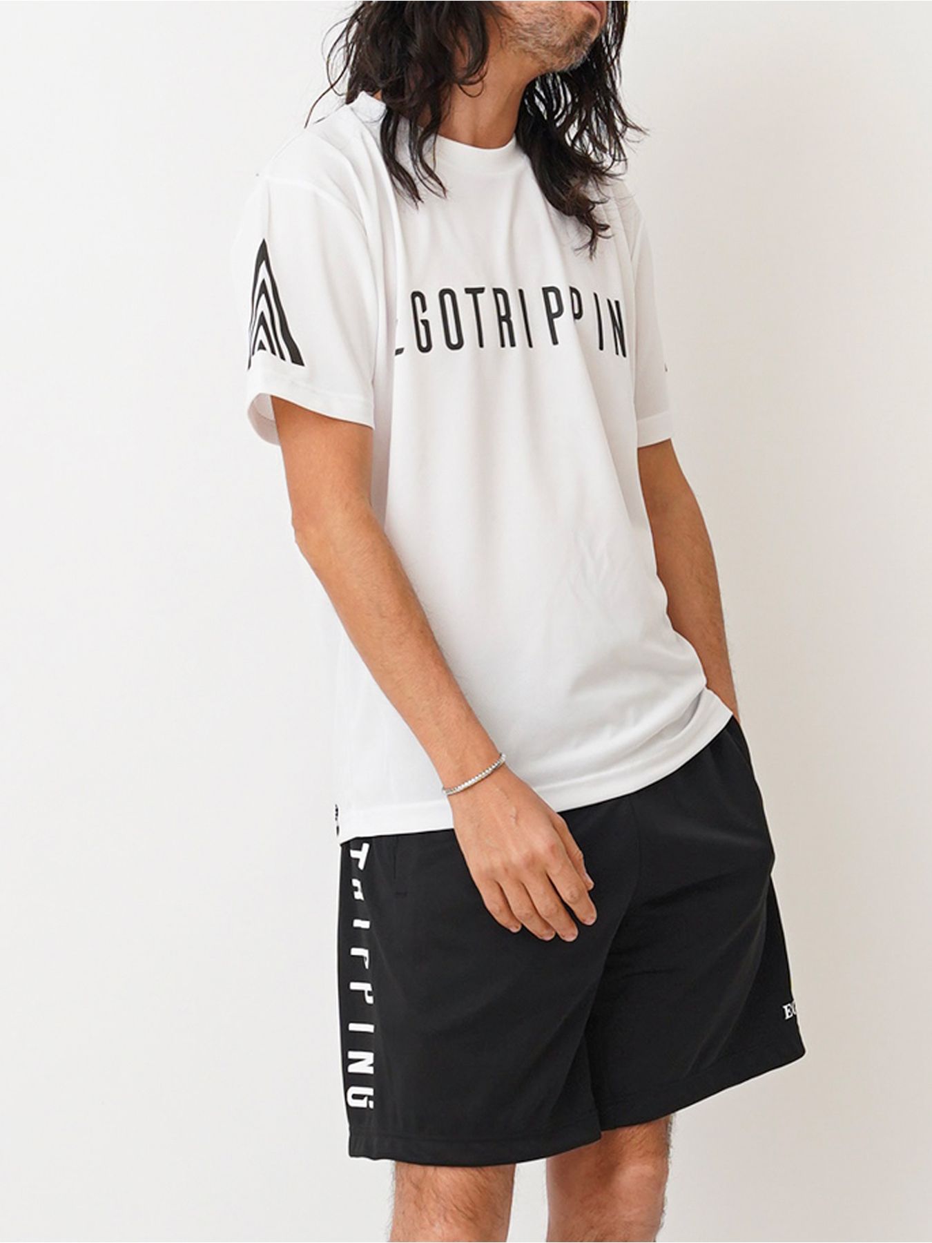 EGO TRIPPING TRAINING TEE / トレーニングウェア / ホワイト×ブラック