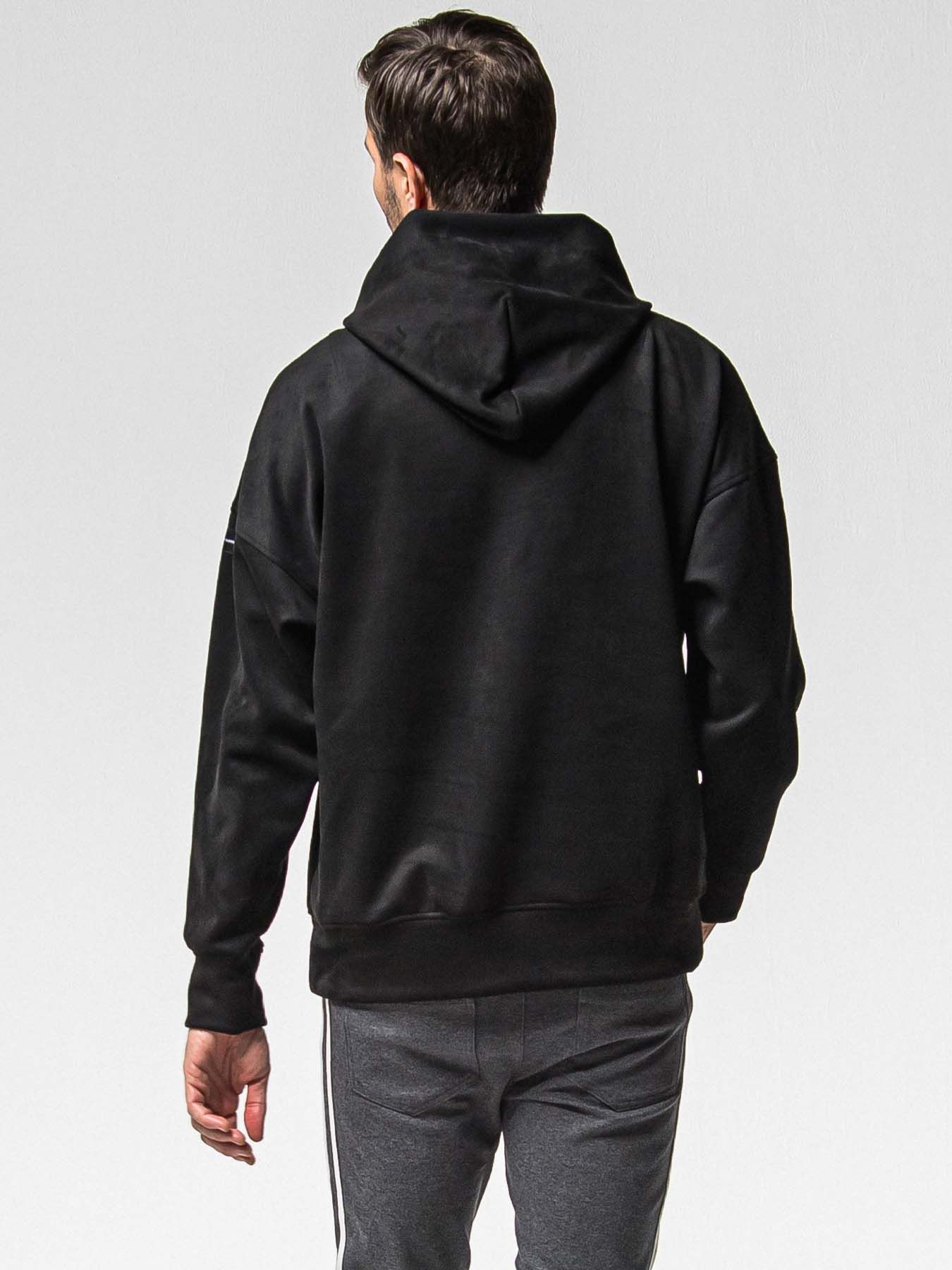【予約品 8月31日(日) 締切】SUEDE LOOSE HOODIE / スウェード ルーズフーディ / ブラック