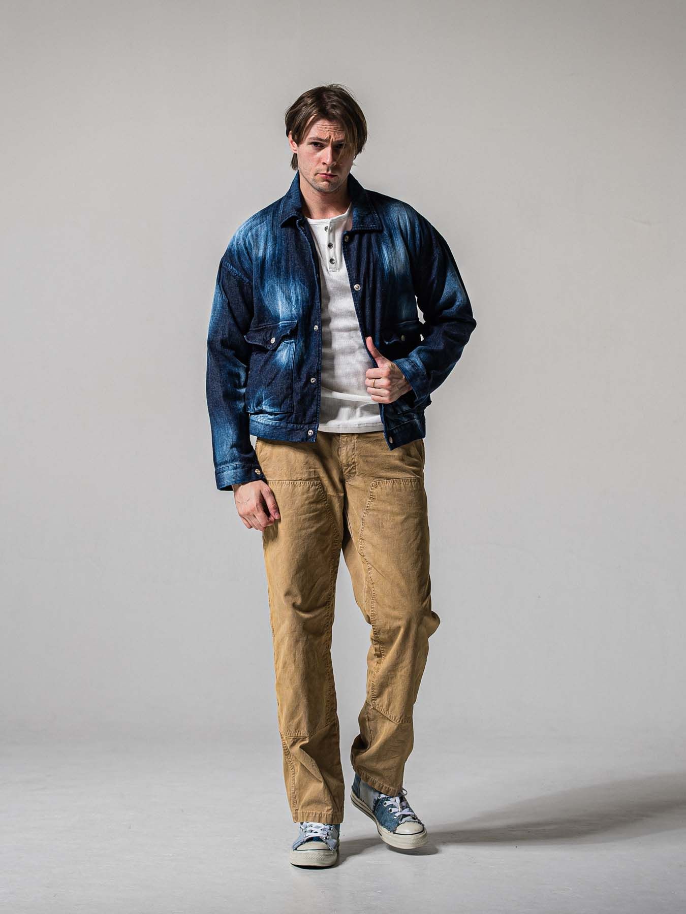 【予約品 11月16日(日) 締切】LDENIM AG FLIGHT JK / ライトデニム ミリタリージャケット / インディゴユーズド