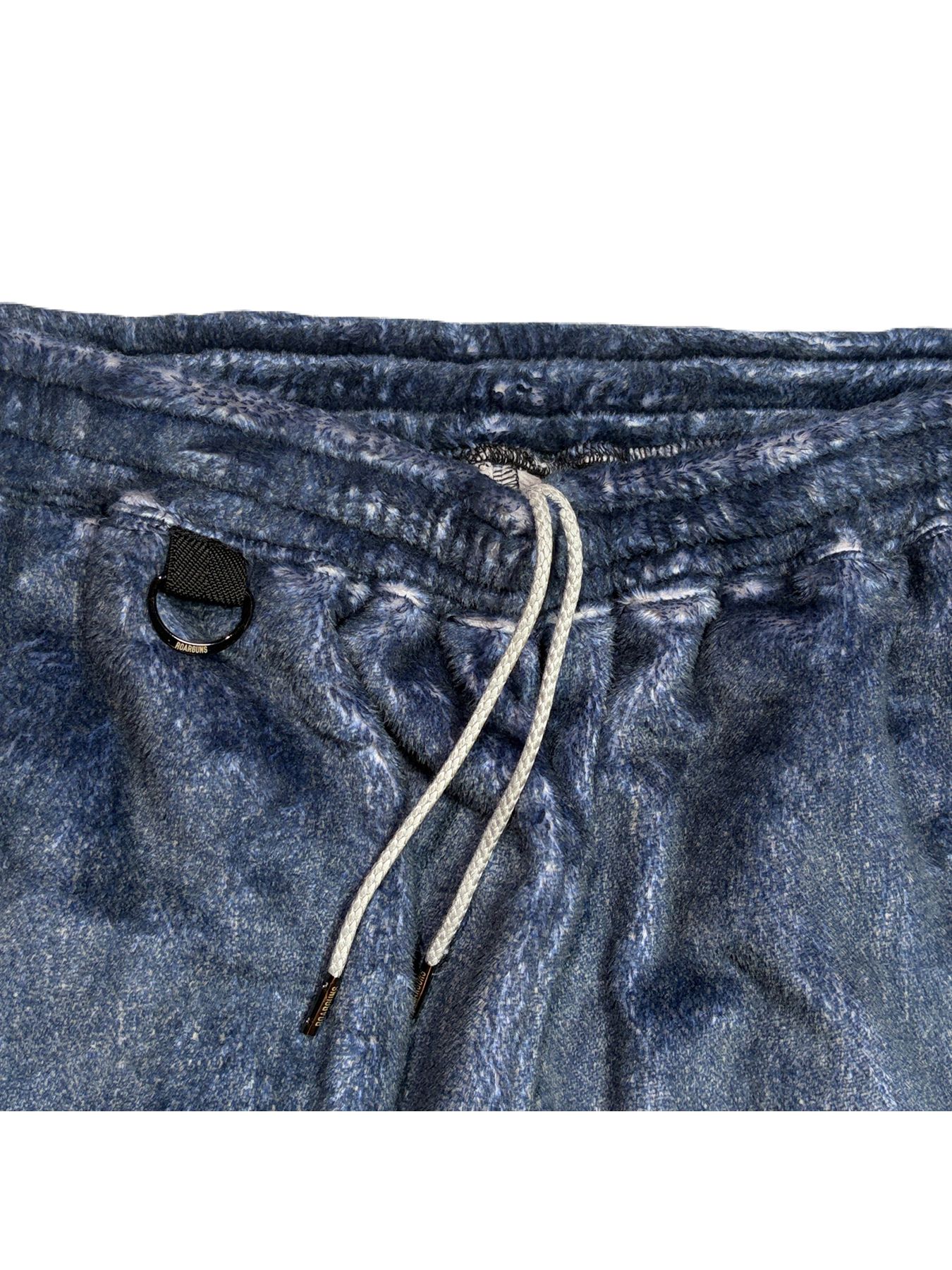 【予約品 3月9日(月) 18:00 締切】FLEECE DENIM PANTS / デニムプリント フリース イージーパンツ / ブルー