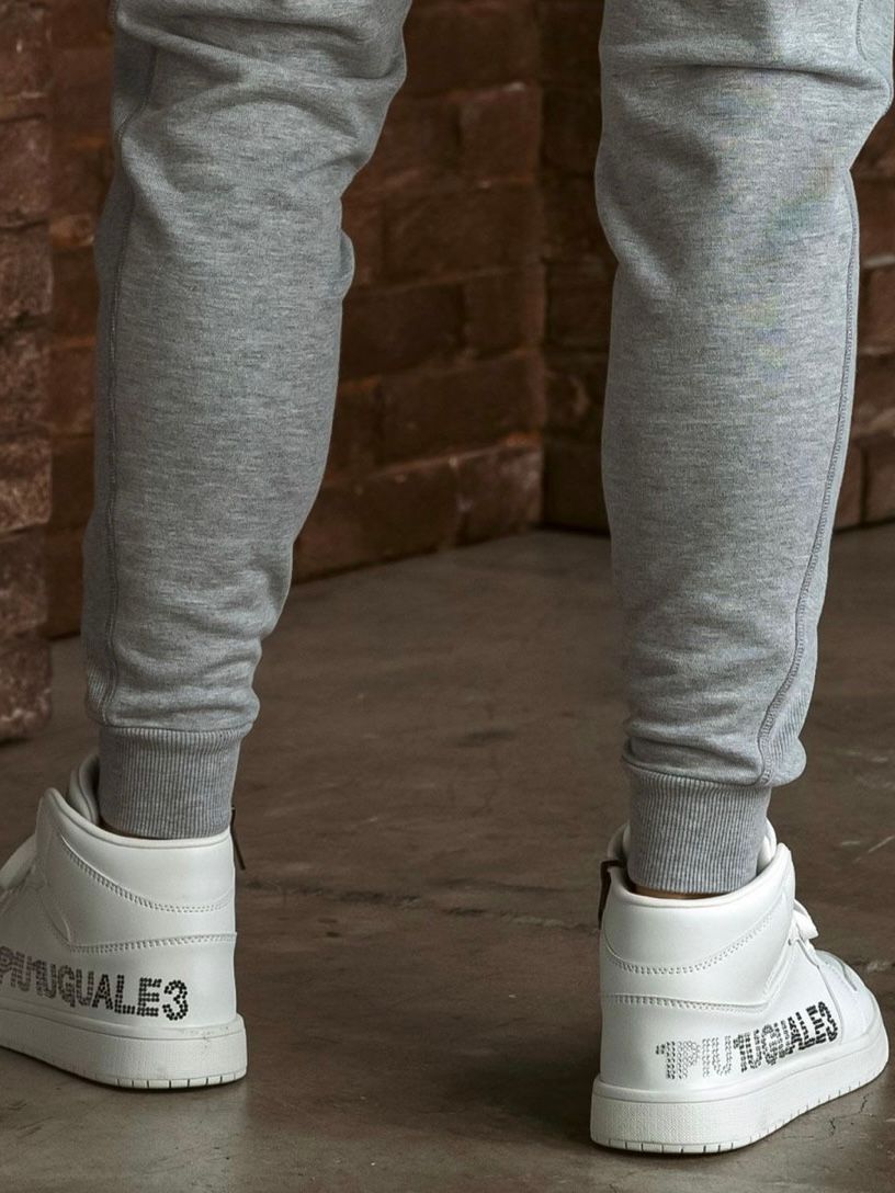 ラインストーンロゴハイカットスニーカー / ホワイトUSX-26007