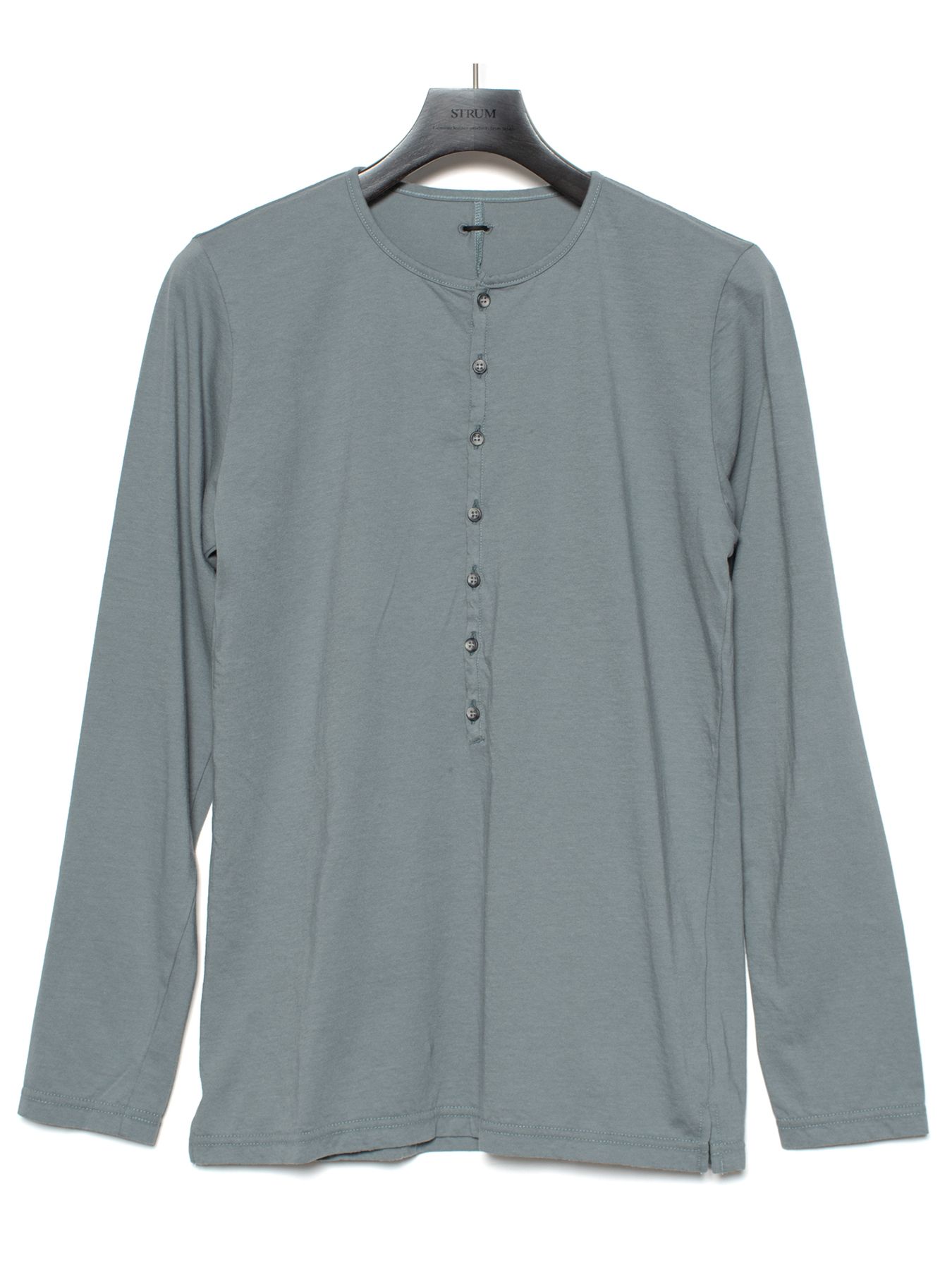 【予約品 9月27日(日) 締切】30/-ナチュラルソフト天竺 ロングスリーブ ヘンリーネック Tシャツ / SAND GREEN