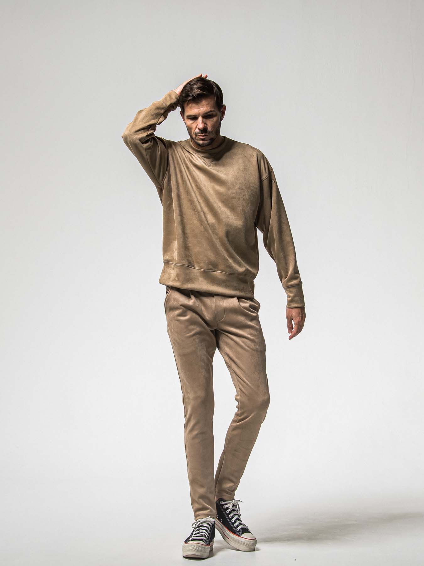 【予約品 8月31日(日) 締切】CHRIS EASY SUEDE TUCK PANTS / クリス イージー スウェードタックパンツ / ブラウン