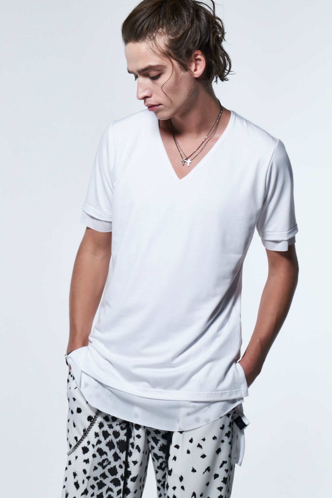 LayerdT-Shirts Tシャツ / ホワイト&ホワイト 【kiryuyrik】
