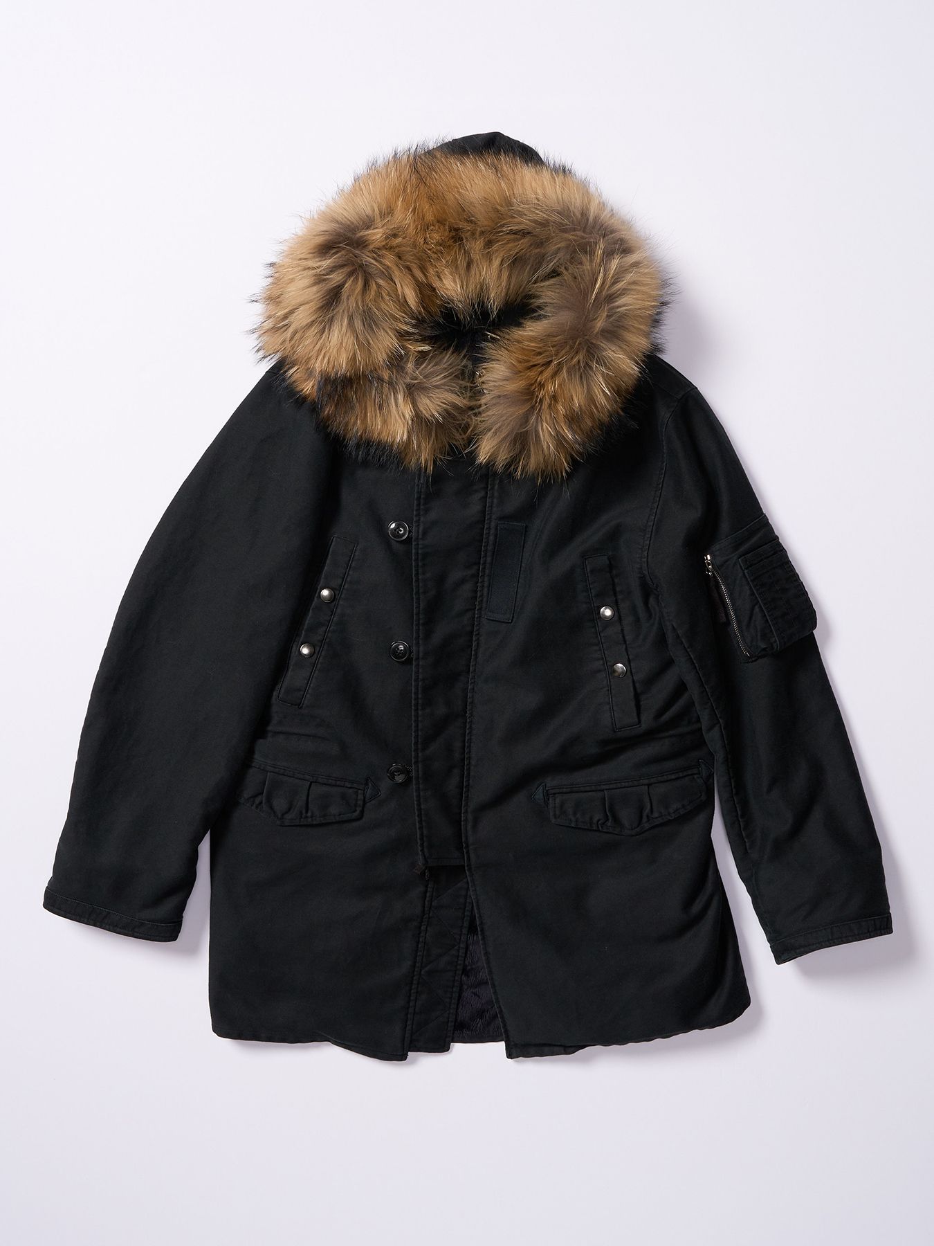 【予約品 4月19日(日) 18時締切】heavy moleskin N-3B/ ヘビーモールスキン N3B / ブラック