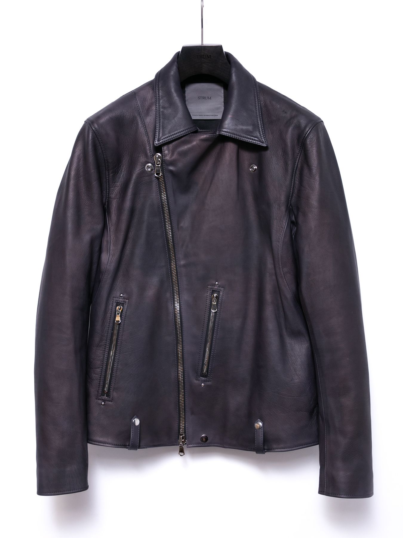 【予約品 4月6日(月) 締切】Hybrid Vegetable Tanned Calfskin Garment Burning Dyed Double Riders / ハイブリッド タンニン鞣し カーフスキン 燃焼製品染めダブルライダース / HI-FLYER