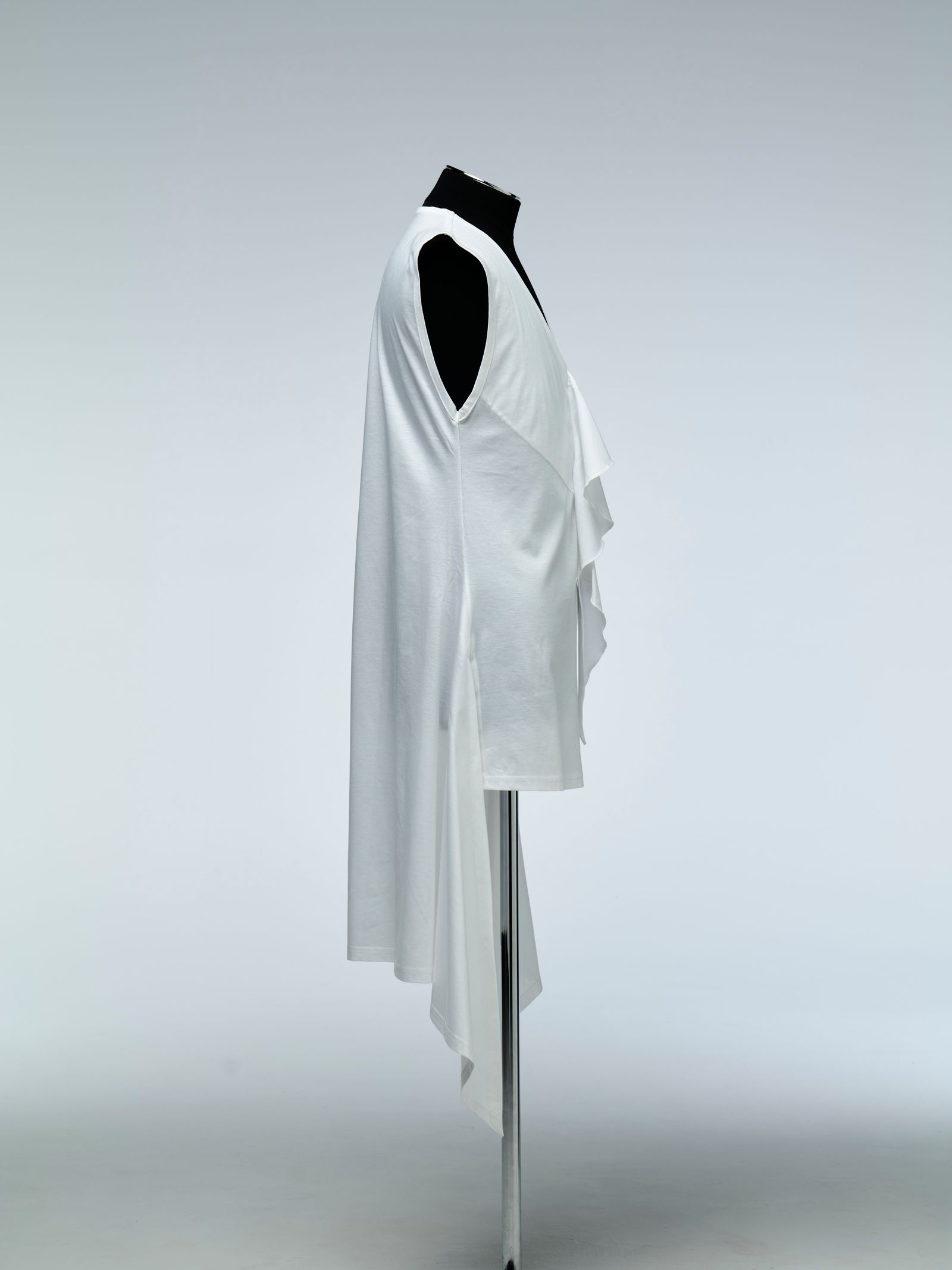 《予約品》 ViscoseOrganicTERRON / フリルノースリーブ  / ホワイト 【THE ONENESS】 5月中入荷予定
