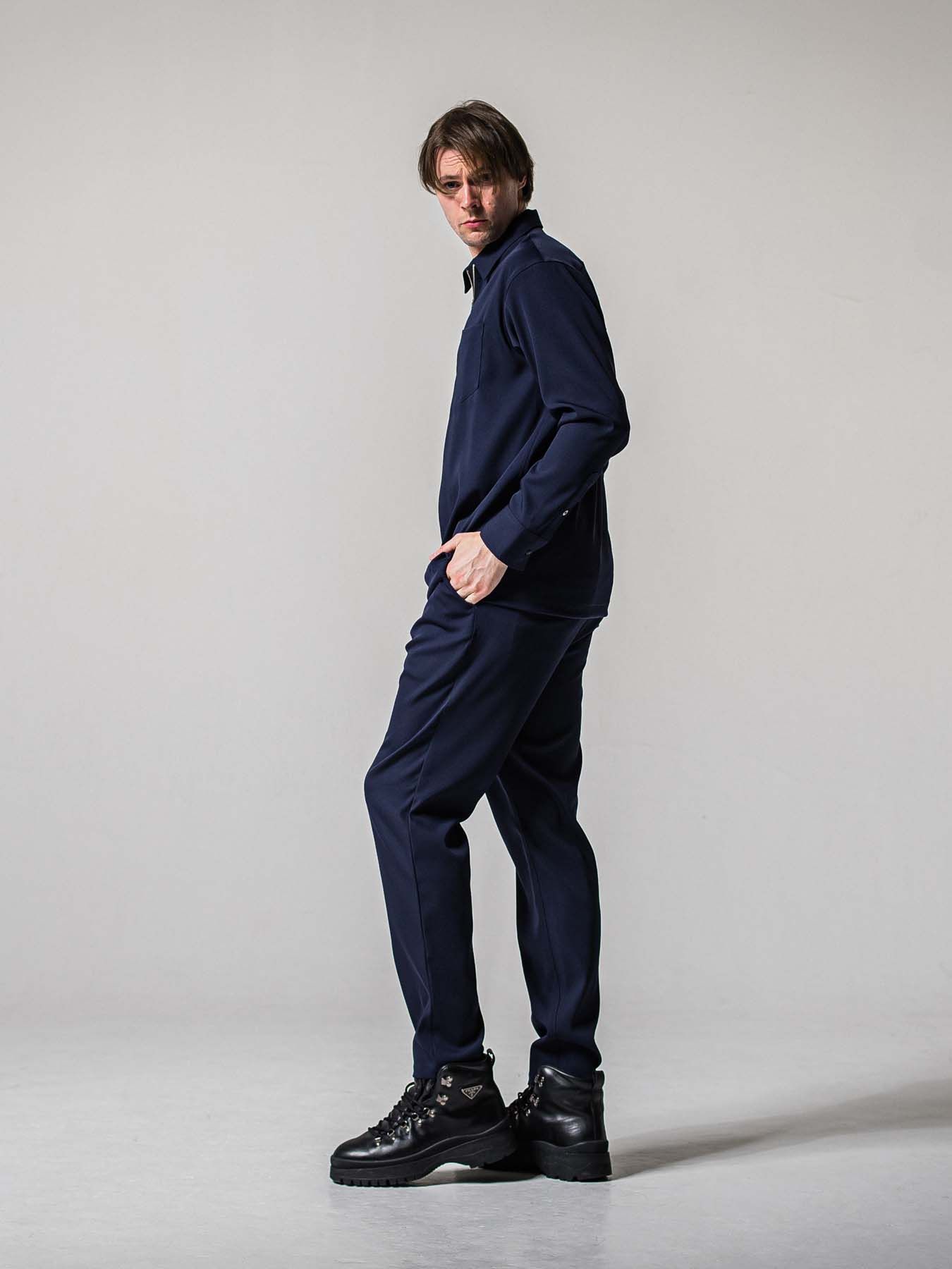 【予約品 11月16日(日) 締切】PAT WIDE EASY PANTS / ワイドイージースラックス / ネイビー