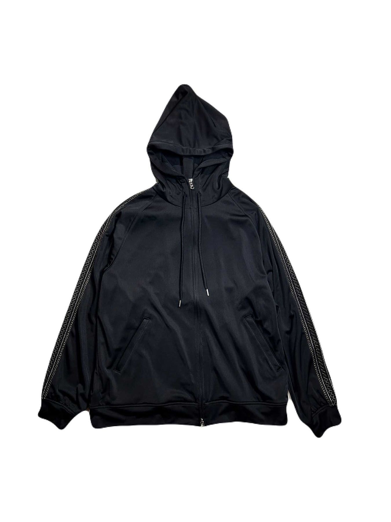 【予約品 8月10日(日) 締切 】SATIN LINE HOODIE / サテン ラインフーディー / ブラック