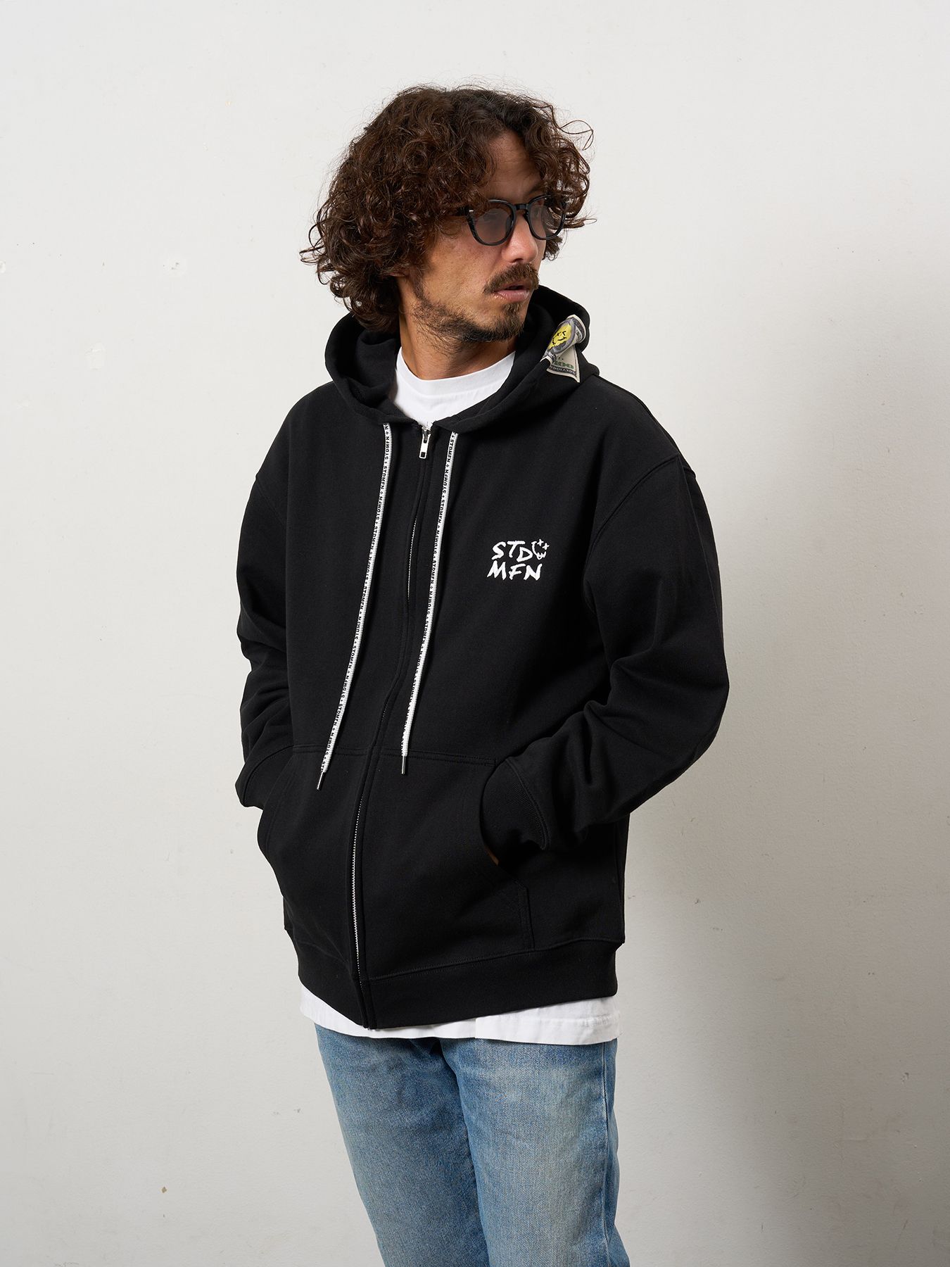 【予約品 10月16日(木) 締切】オーセンティックパイル フラワーフォームPT ジップパーカー / ブラック