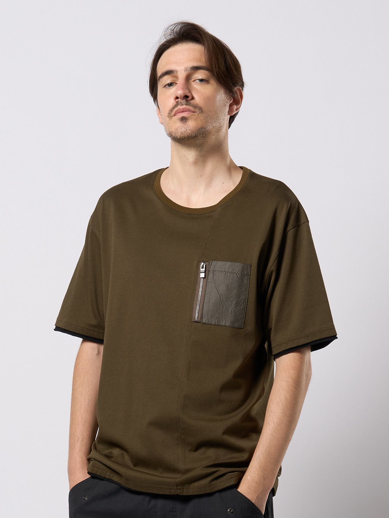 【予約品 9月23日(火) 締切】cool touch zip-pocket S/S / クールタッチ ジップポケット ショートスリーブ / カーキ