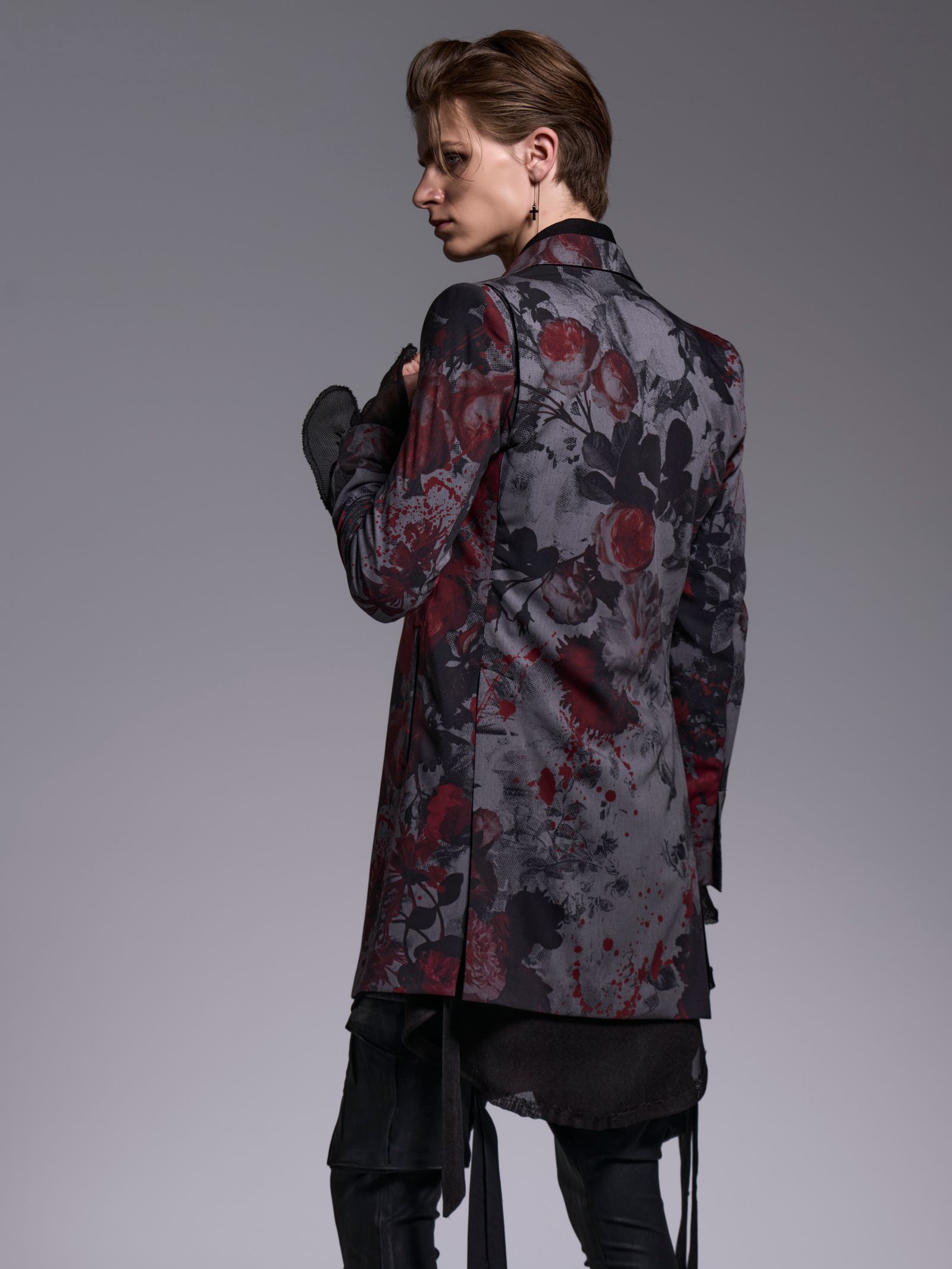 【予約品 1月4日(日) 締切】Long Jacket / ロングジャケット / グレーフローラ