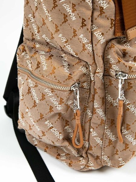 DOUBLE BUCKLE JACQUARD BACKPACK/ リュック / ブラウン