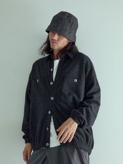 【予約品 】LUXMODERN OVERSHIRTS / オーバーシャツ / 杢ブラック