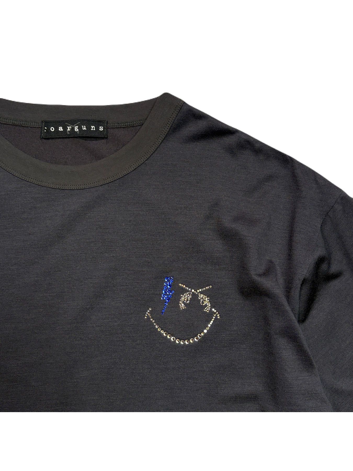 【予約品 3月9日(月) 18:00 締切】WO/JER S/TEE SMI/SWA / ウールジャージ スワロフスキー スマイル Tシャツ / グレー