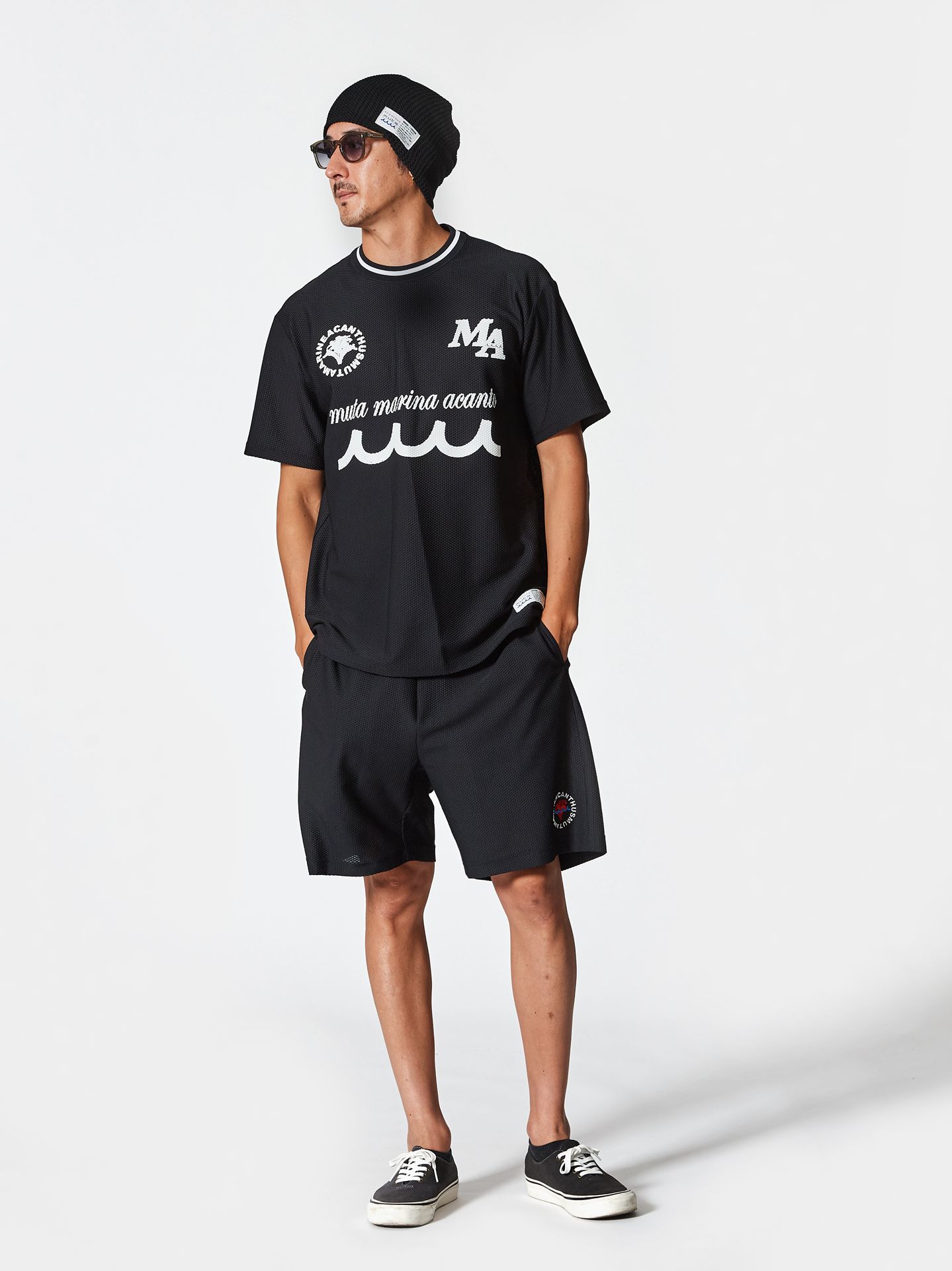 muta Mesh Soccer Top / Tシャツ / ブラック 【Acanthus×muta】