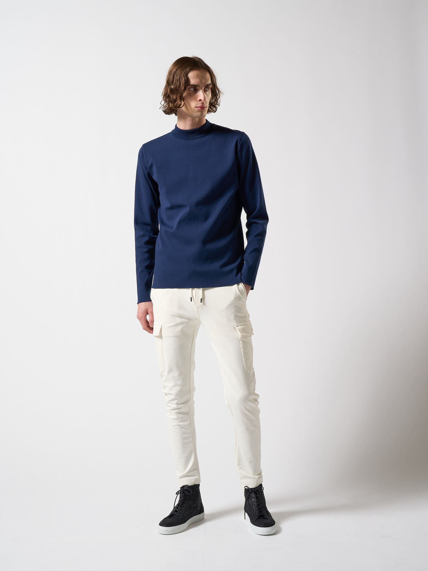 【予約品】 ct surf mock L/S / モックネックTシャツ / ネイビー