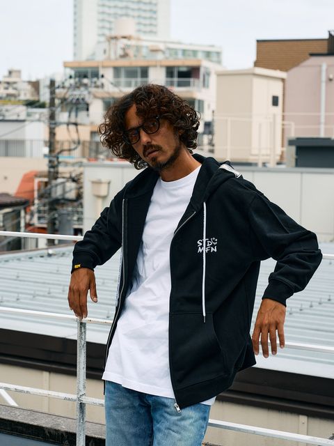 【予約品 10月16日(木) 締切】オーセンティックパイル フラワーフォームPT ジップパーカー / ブラック