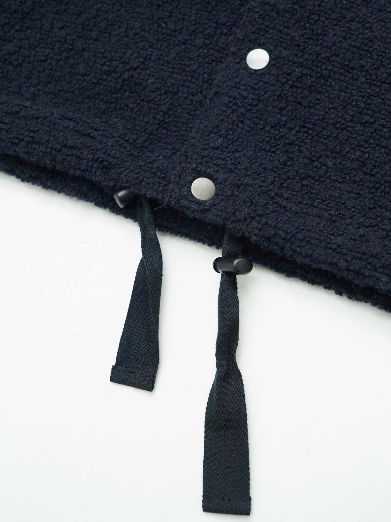 【予約品 】WOOLSNAP / ウールパイル カーディガン / ネイビー
