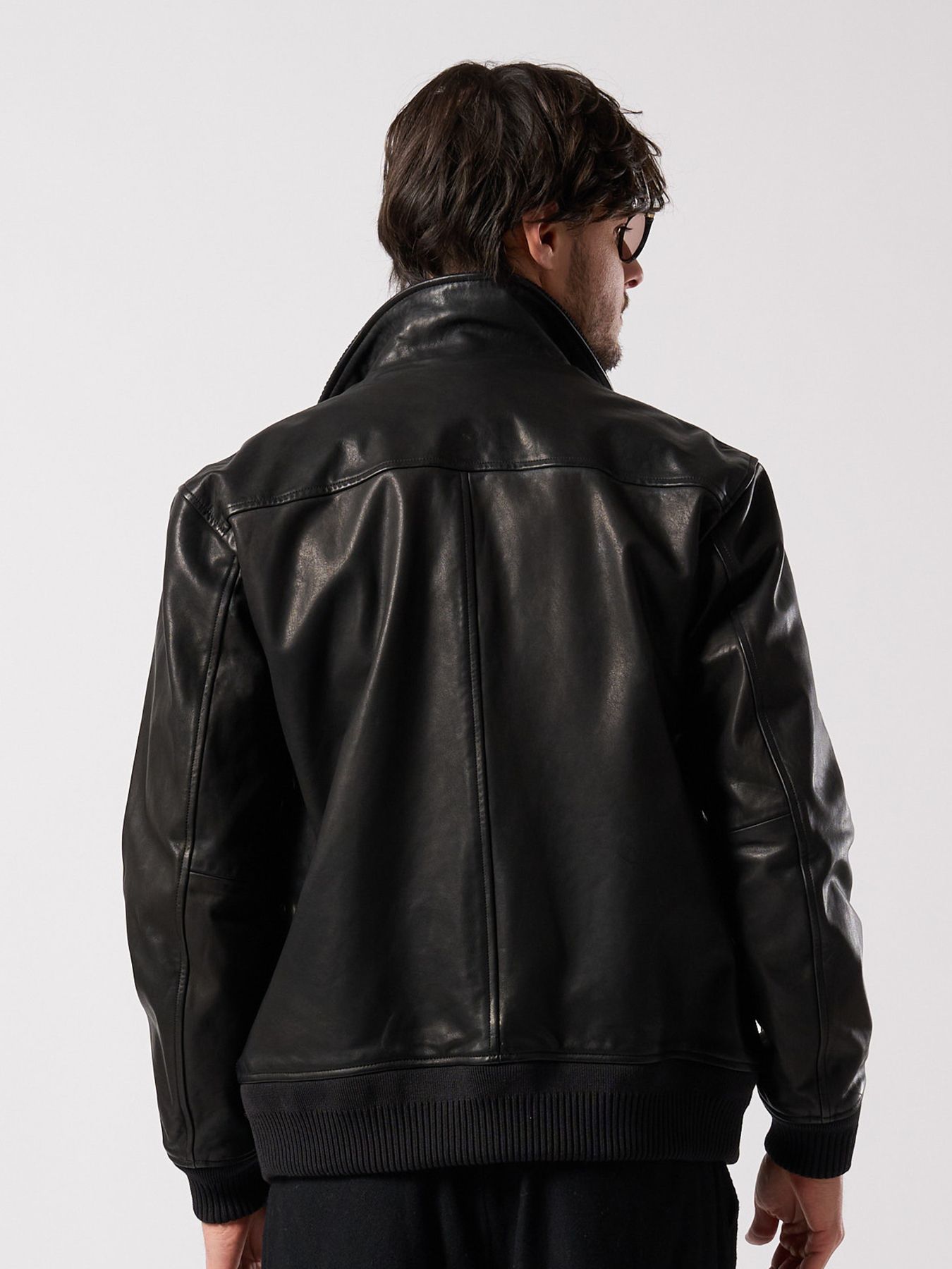 【予約品 4月19日(日) 18時締切】leather rib jersey type A-2 / A-2タイプ レザーリブジャージー / ブラック