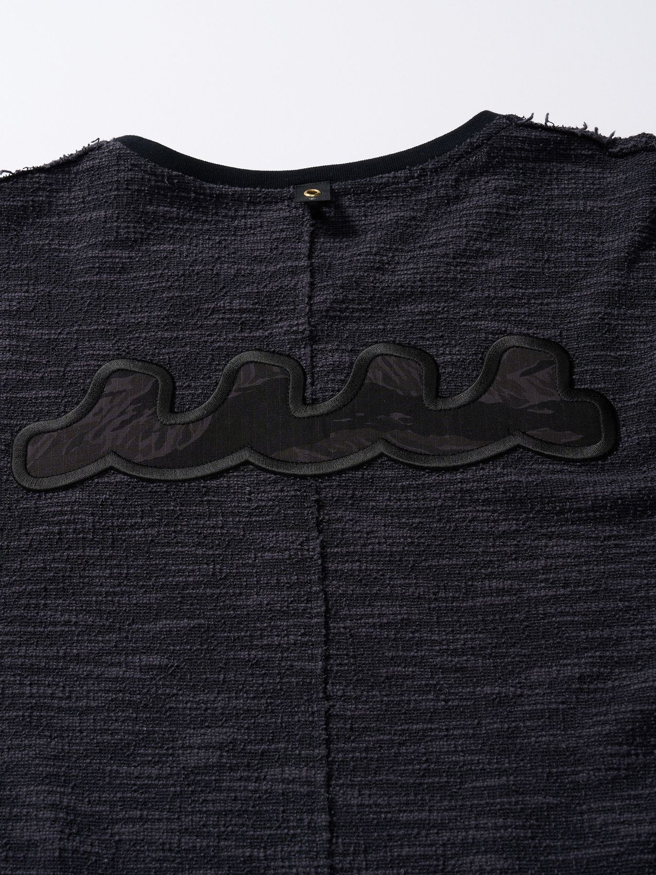 【予約品 1月25日(日) 締切】muta × wjk collection：knit jacquard relax S/S / ニットジャガード リラックスショートスリーブ / ブラック