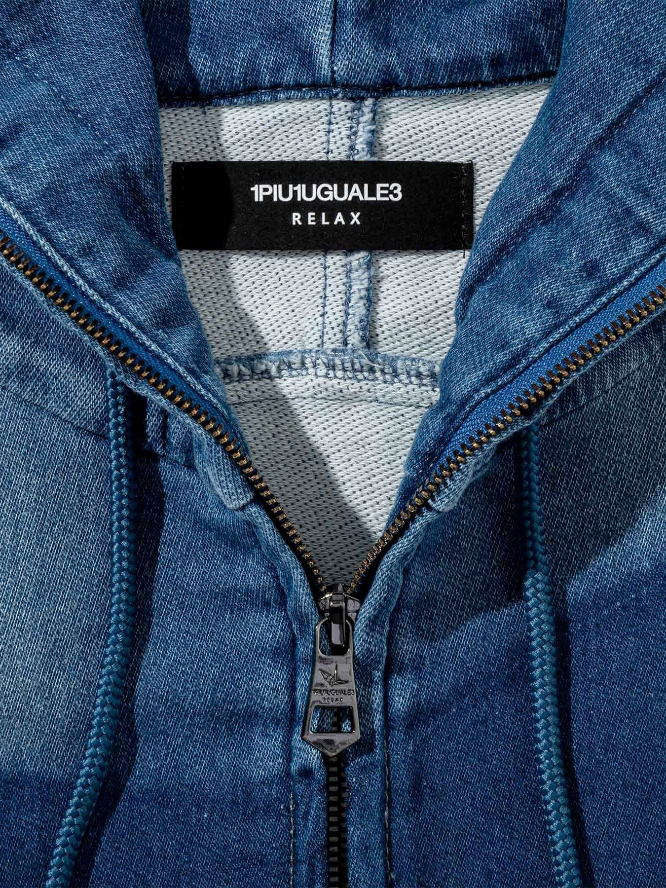 カモ柄ジョグデニムパーカー / インディゴ